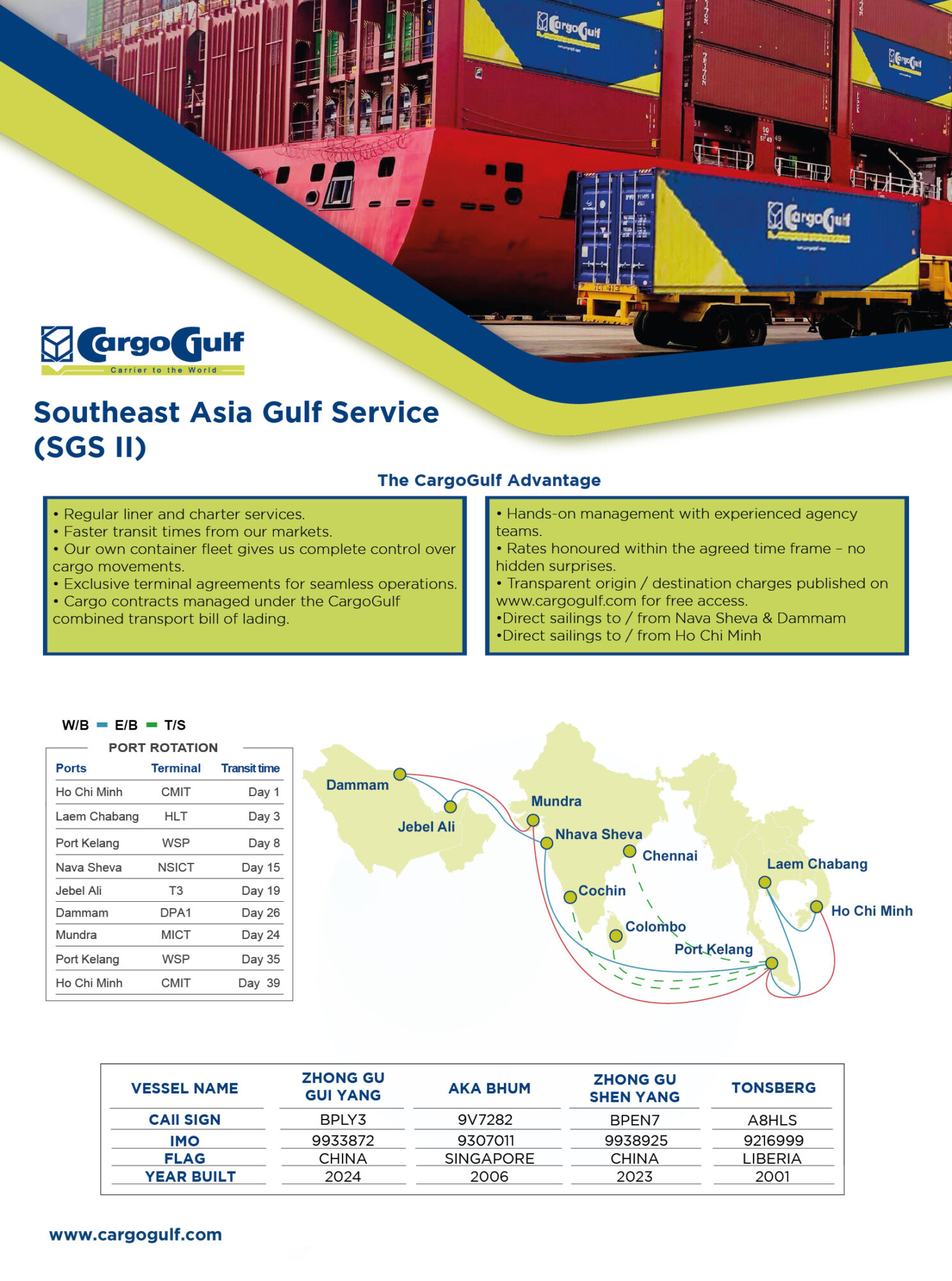 SGS II Cargogulf Subcontinent Gulf Service II Flyer Mesa de trabajo 1