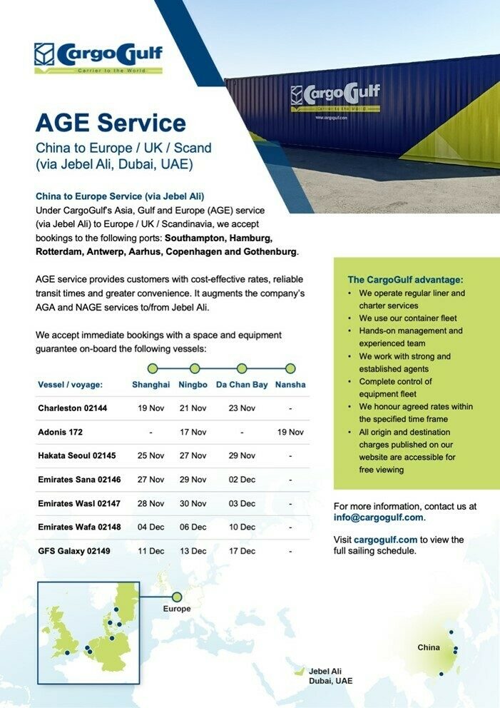 Cargogulf age service via ja 27oct21